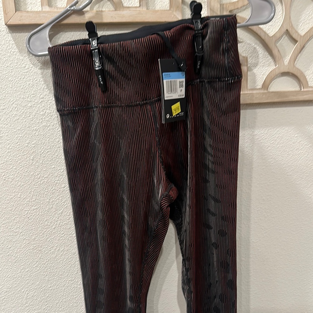 Nike Black and Red Striped Leggings